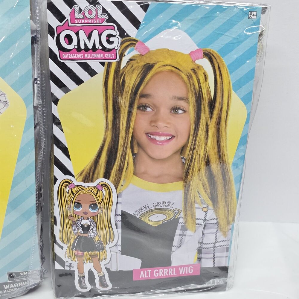 LOL Surprise OMG Alt Grrrl Kids Halloween Costume & Wig (Child Sz Small 4/6) NEW - Picture 5 of 7